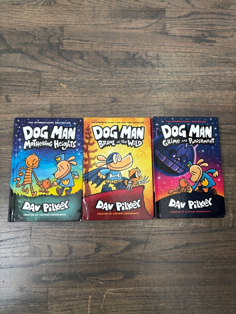 Dog Man Book Set - Blue, Yellow, Purple Covers